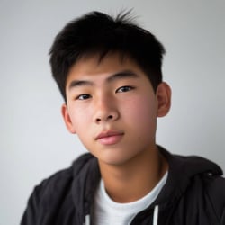 300x300 headshot for a testimonial on a web page of an 18 year old boy